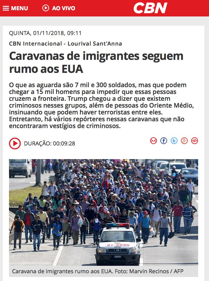Agora são duas caravanas de imigrantes rumo aos EUA