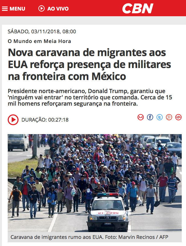 Nova caravana de migrantes aos EUA reforça presença de militares na fronteira com México