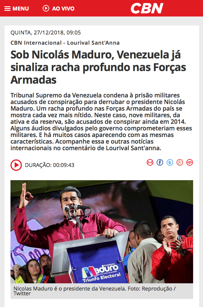 Divisões entre militares venezuelanos, procuradores peruanos e a OEA