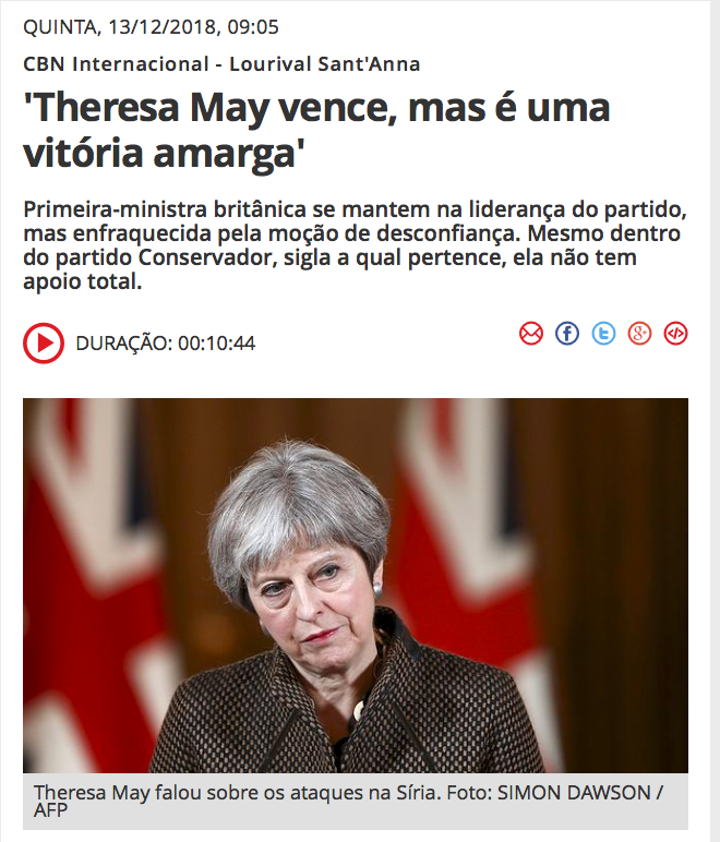 Theresa May vence, mas é uma vitória amarga