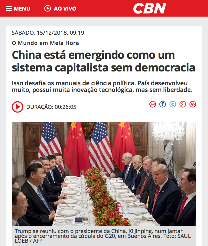 China está emergindo como um sistema capitalista sem democracia