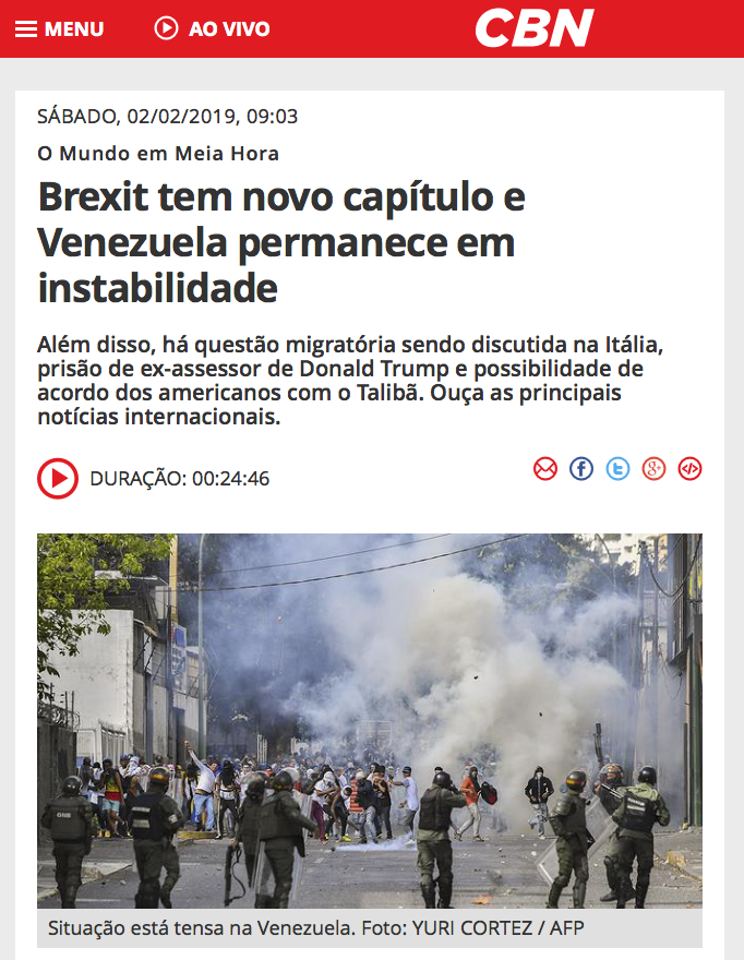 Brexit tem novo capítulo e Venezuela permanece em instabilidade