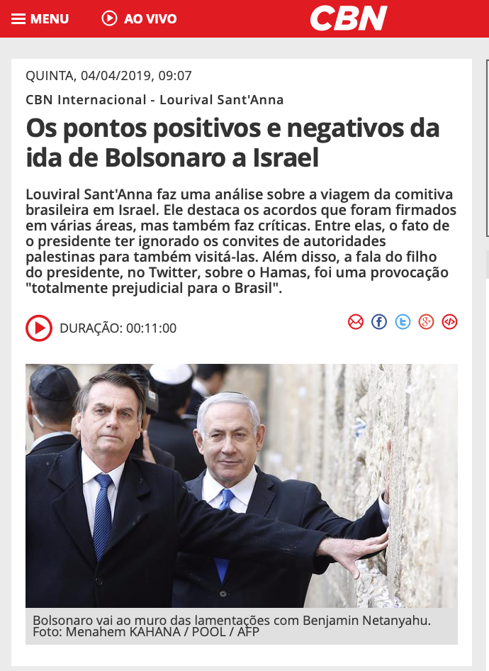 Os pontos positivos e negativos da ida de Bolsonaro a Israel