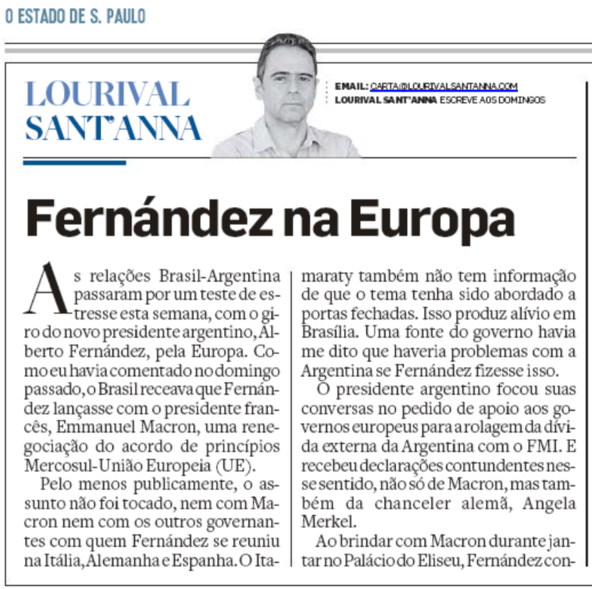 Fernández, Macron, Bolsonaro e o pragmatismo